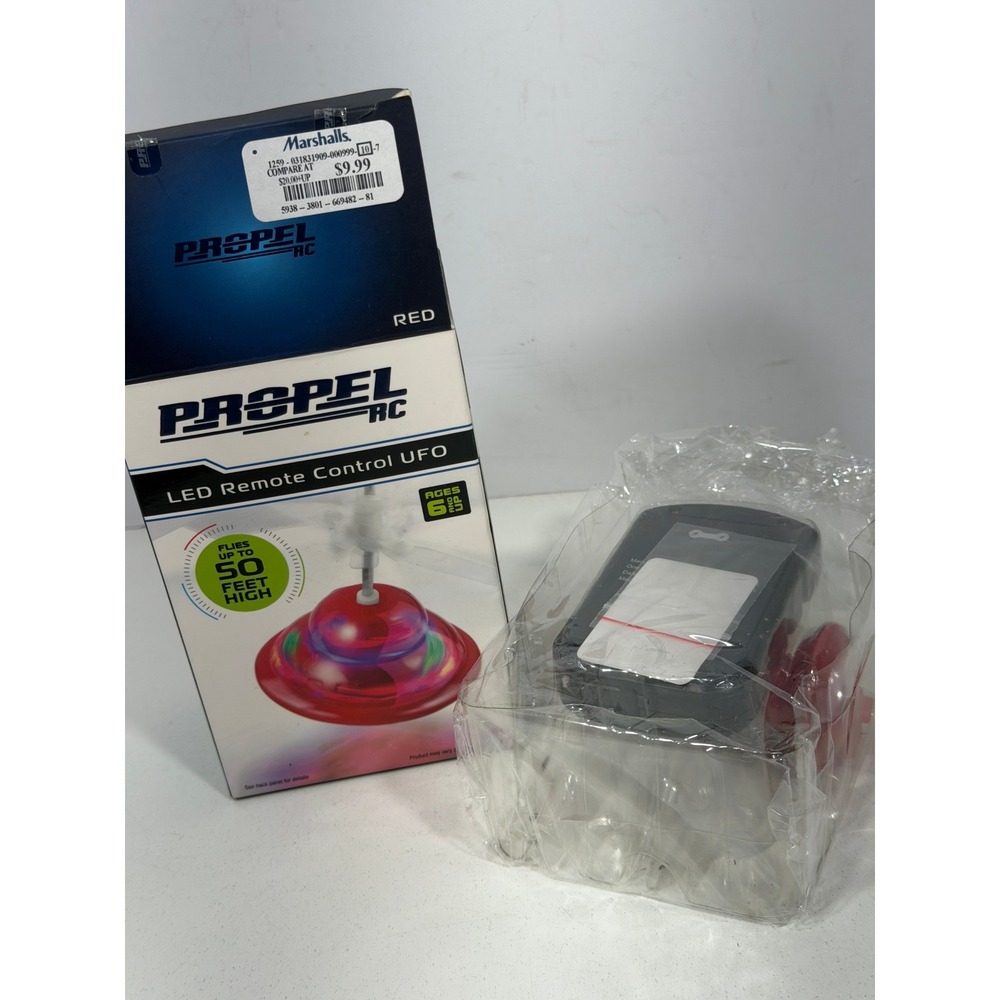 Propel RC LED Remote Control UFO Red Flying Toy Indoor Drone 50ft High Hovers
